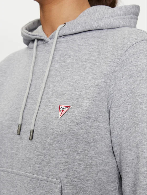 Guesss Embroidered Triangle Logo Womens Pullover Hoodie - Grey