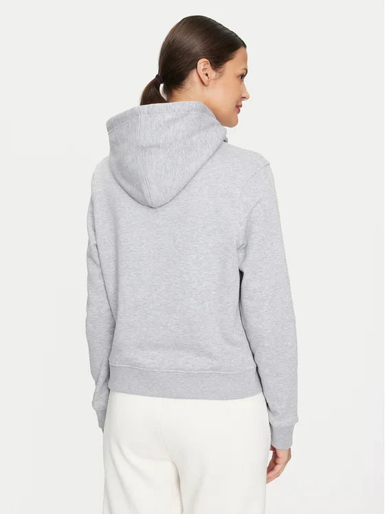 Guesss Embroidered Triangle Logo Womens Pullover Hoodie - Navy Blue