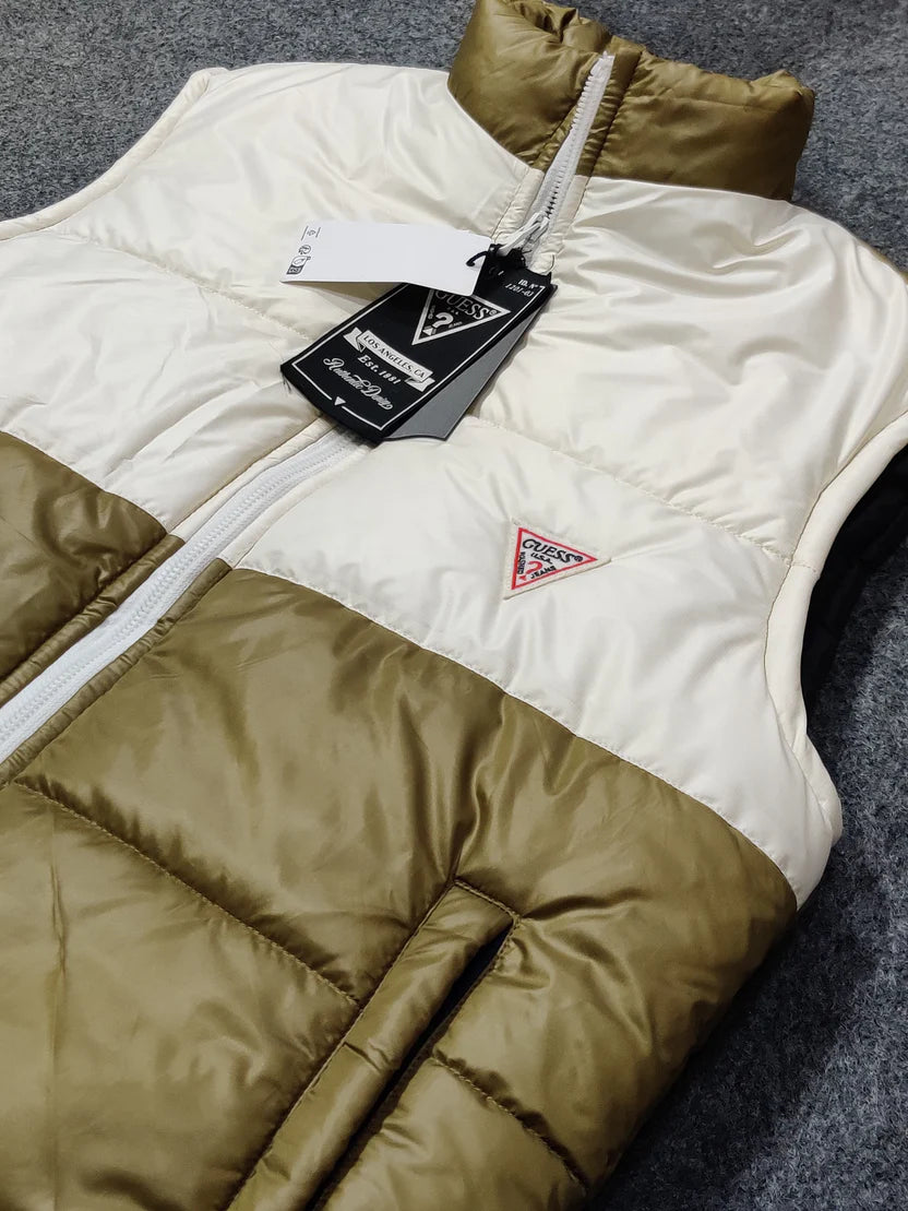 Guess Gilet Sleeveless - White Gold