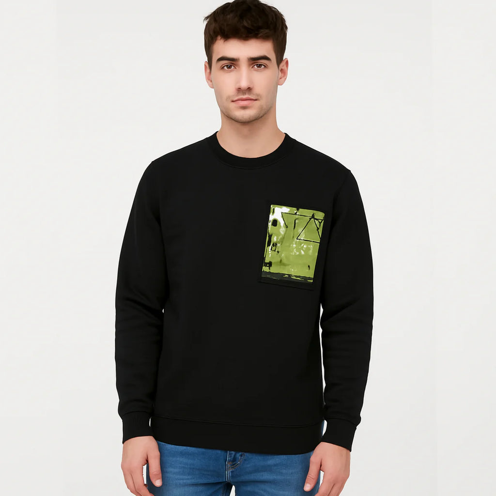 Jack & Jones Patch Sweatshirt - Black
