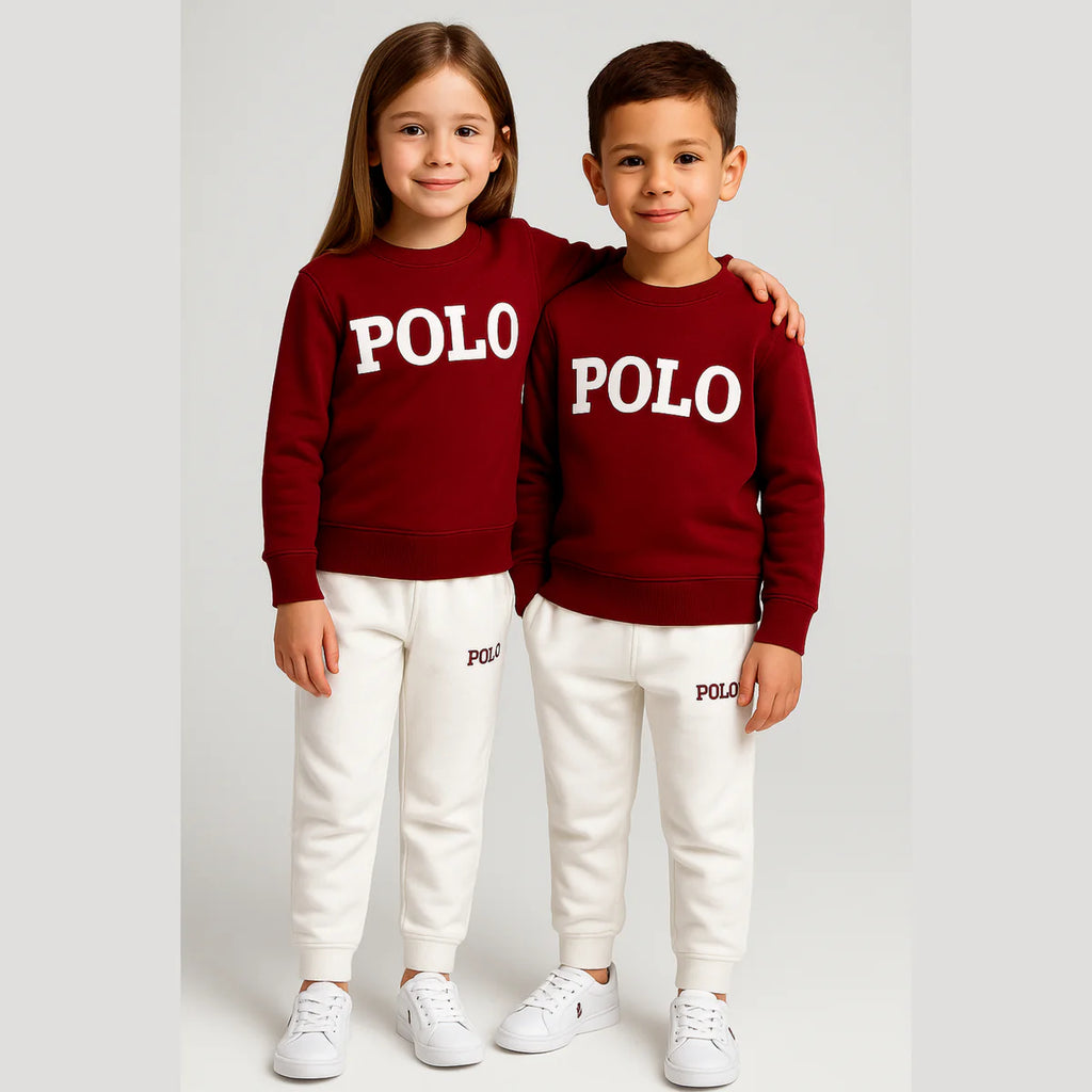 RL POLO Kids Set Unisex - Burgundy