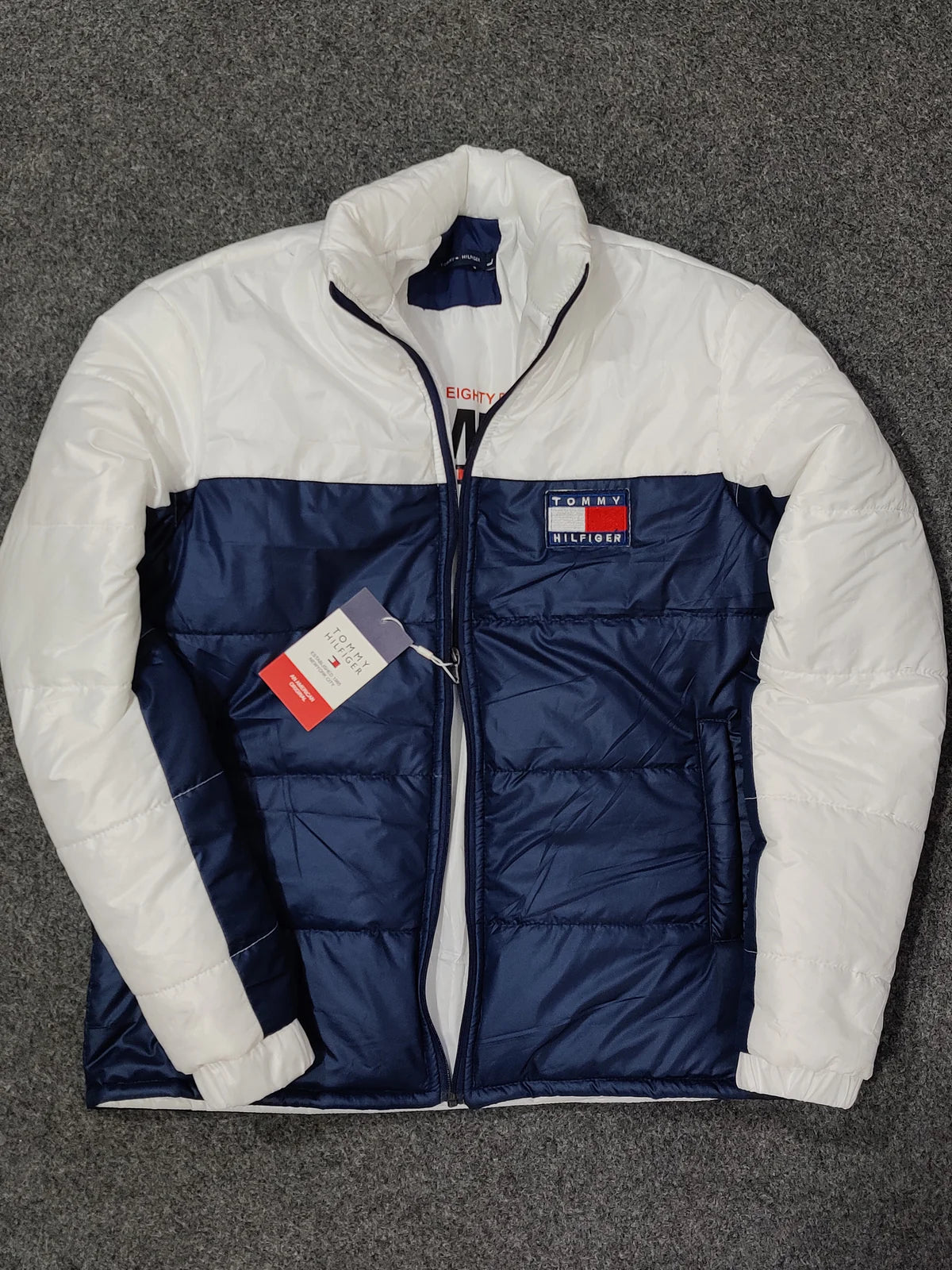 TH Men’s Colorblock Puffer Jacket – White Navy