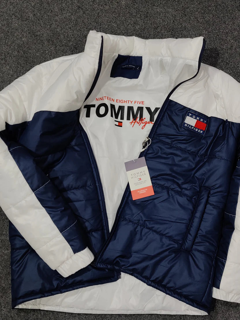 TH Men’s Colorblock Puffer Jacket – White Navy