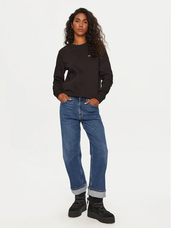 TH Flag Logo Women Sweatshirt - Black