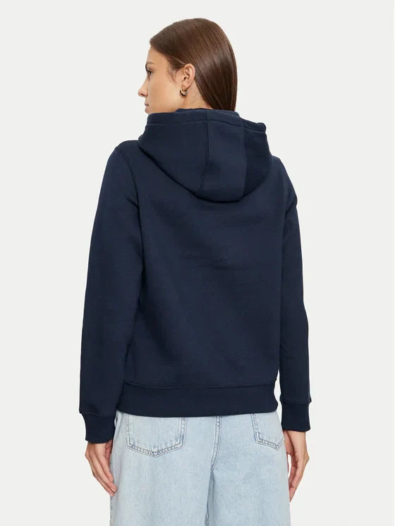 Tomy Flag Logo Women's Pullover Hoodie - Navy