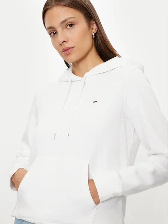 Tomy Flag Logo Women's Pullover Hoodie - Beige