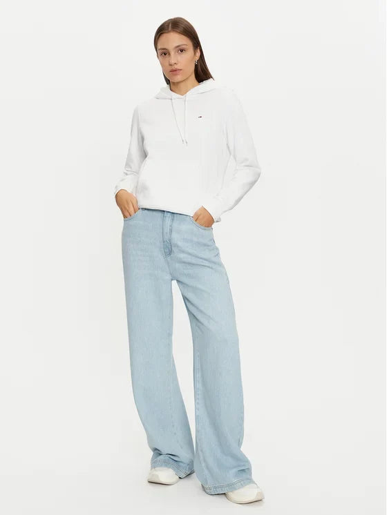 Tomy Flag Logo Women's Pullover Hoodie - White