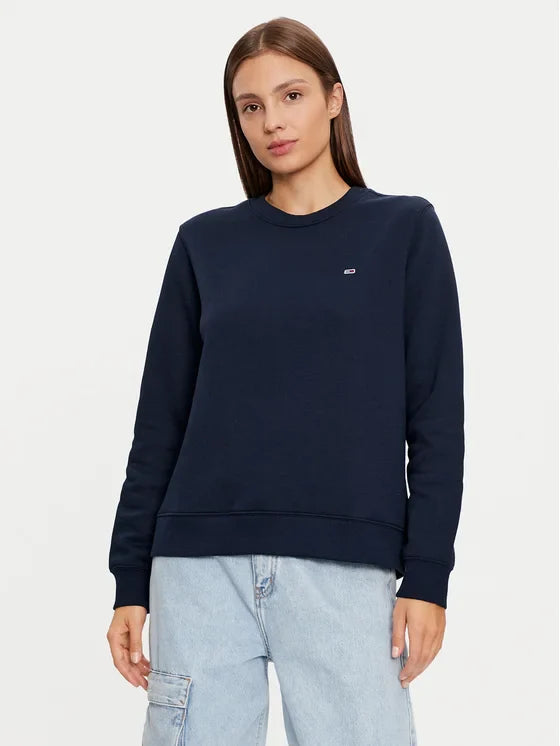 Tomy Flag Logo Women Sweatshirt - Navy Blue