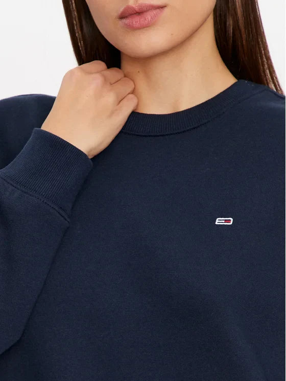 Tomy Flag Logo Women Sweatshirt - Navy Blue