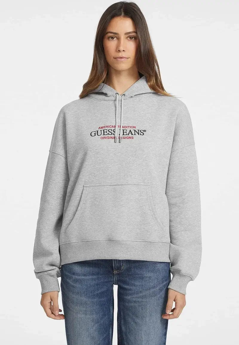 Guess jeans grey hooded sweatshirt