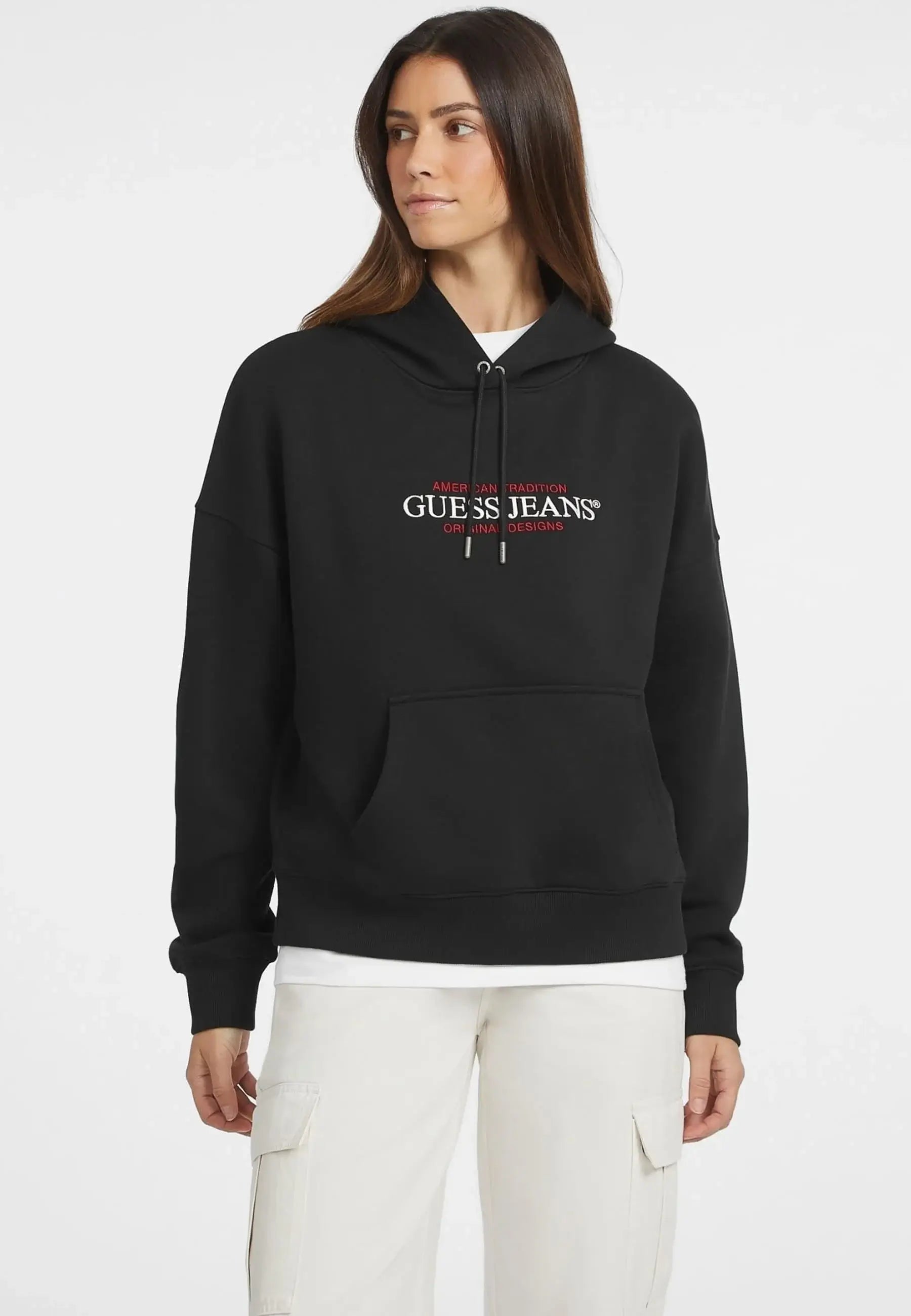 Guess jeans grey hooded sweatshirt