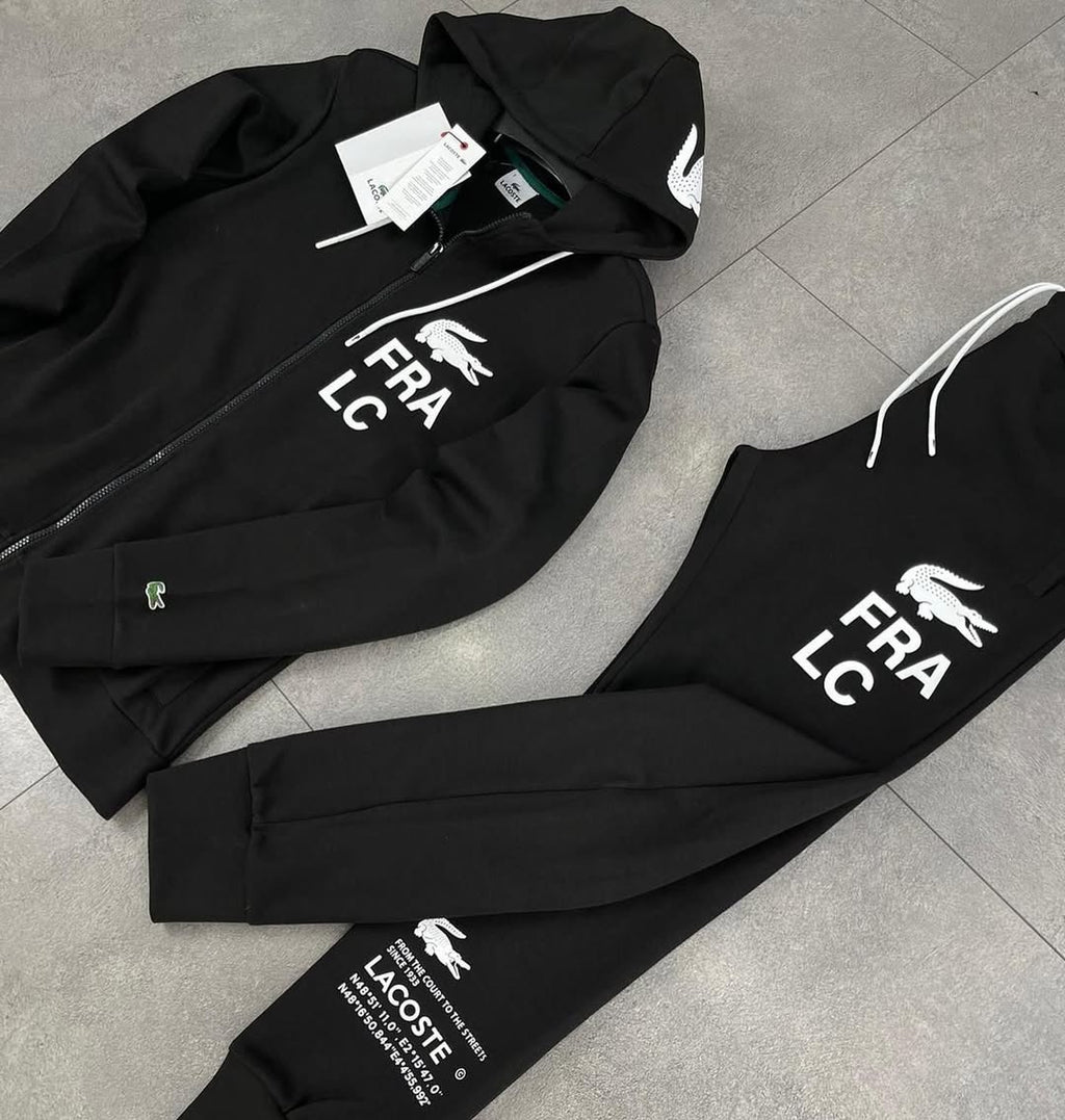 Lacoste FRA Tracksuit Zipper Hoodie with Sweatpant - Black